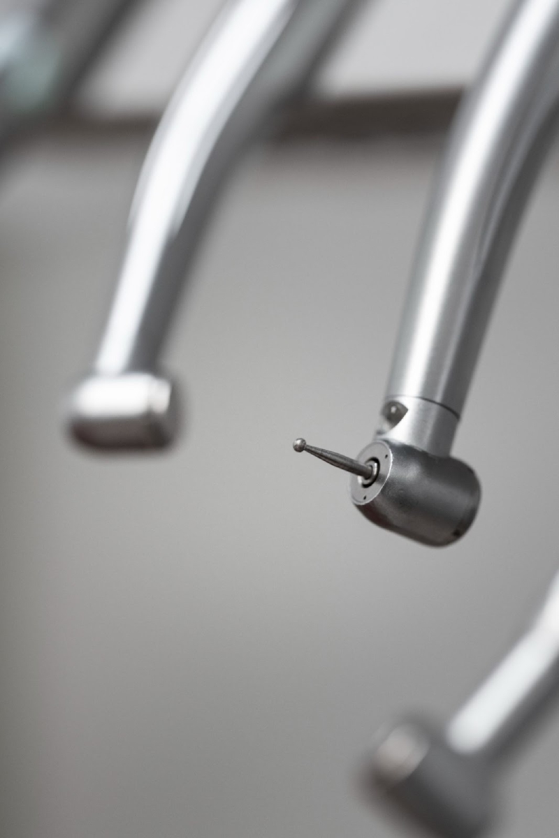 Close up view of a dental handpiece